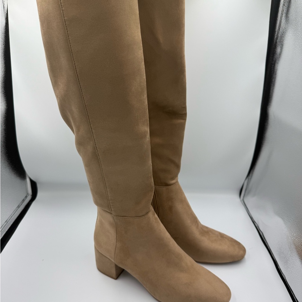 Michael Kors Tan Suede Over the Knee Boots